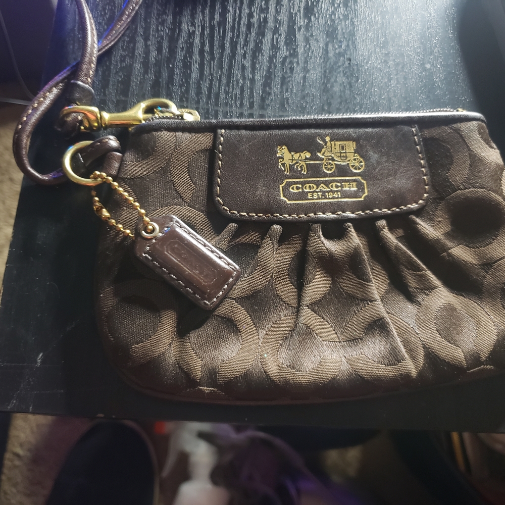 Coach Brown Wristlet